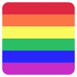 Super Vivid Vibrant Colours Gay Pride Rainbow Flag Square Sticker
