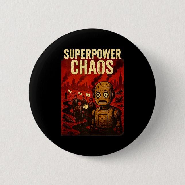 Super Wer Chaos Dystoan Satire War Consequences Gi 2 Inch Round Button (Front)