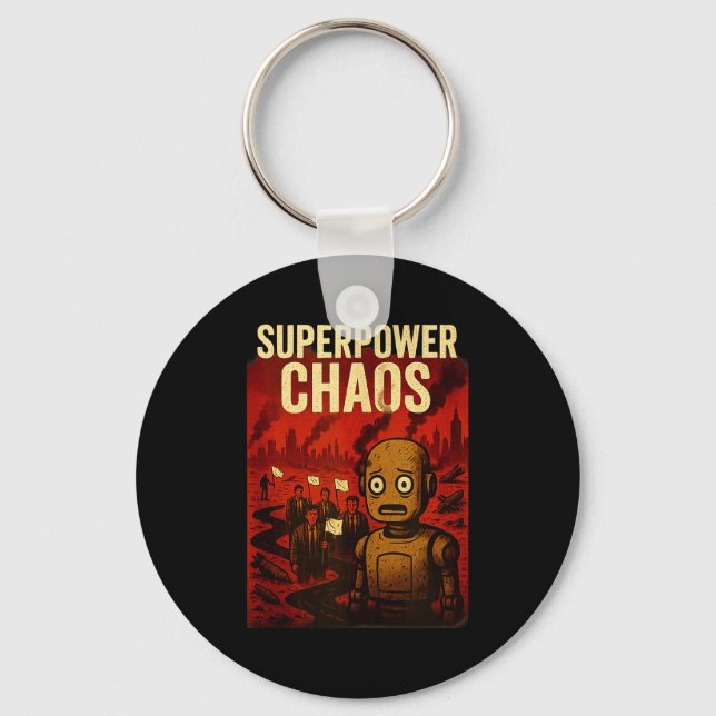 Super Wer Chaos Dystoan Satire War Consequences Gi Keychain (Front)