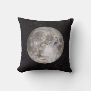 Super Wolf Moon Throw Pillow