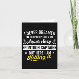 Super Y Pontoon Boat Captain Sailor Owner Boating Card