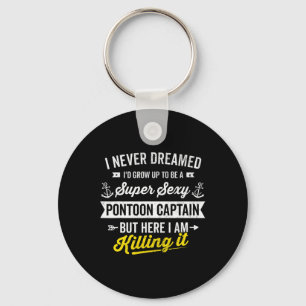 Super Y Pontoon Boat Captain Sailor Owner Boating Keychain