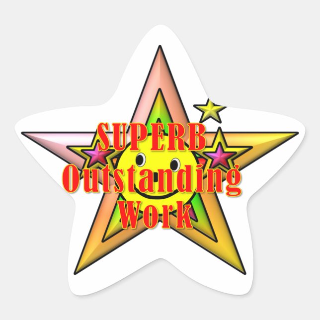 Superb Outstanding Work Star Stickers (Front)