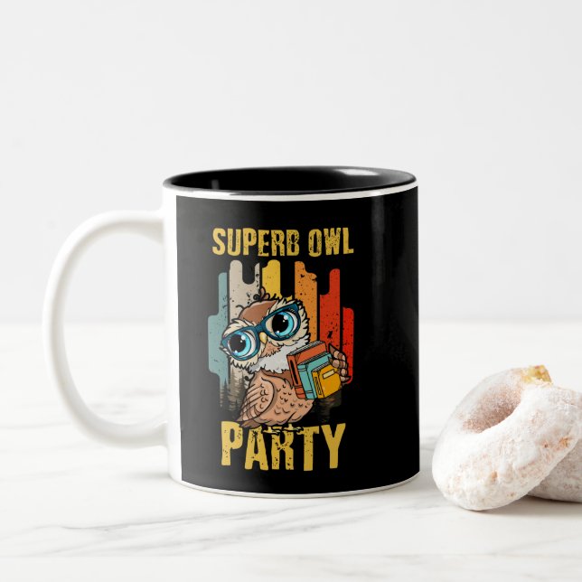Superb Owl Party What We Do in the Shadows Classic Two-Tone Coffee Mug (With Donut)
