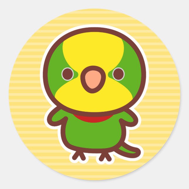 Superb parrot classic round sticker (Front)