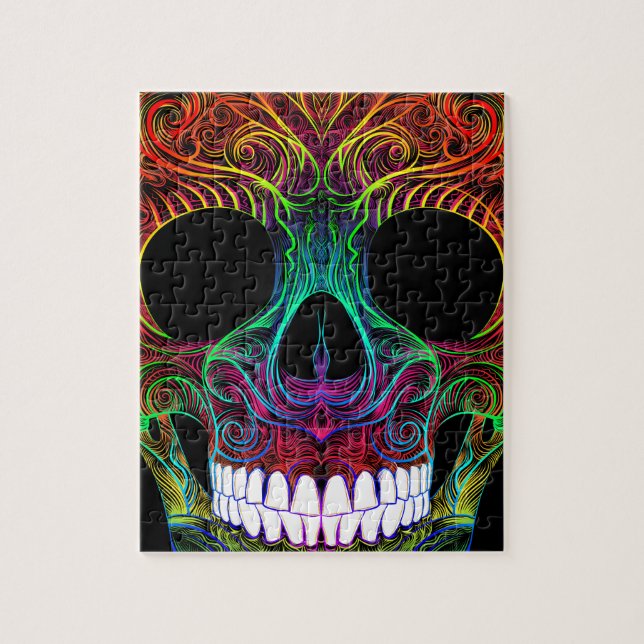 Superb Sugar Skull Dia De Los Muertos Candy Skull Jigsaw Puzzle (Vertical)