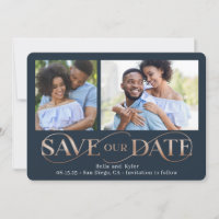 Superb Swirl 2 Photos Save The Date Card