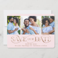 Superb Swirl 3 Photos Save The Date Card