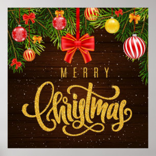 Superbe affiche de Parties scintillant de Noël