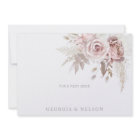 Superbe Blush Floral Mariage Carte de remerciement
