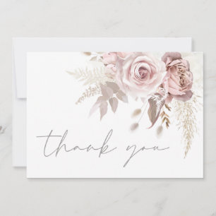 Superbe Blush Floral Mariage Carte de remerciement