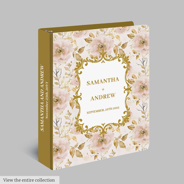 Superbe Blush Gold Mariage Classeur anneau (Gorgeous Blush Gold Wedding Ring Binder)