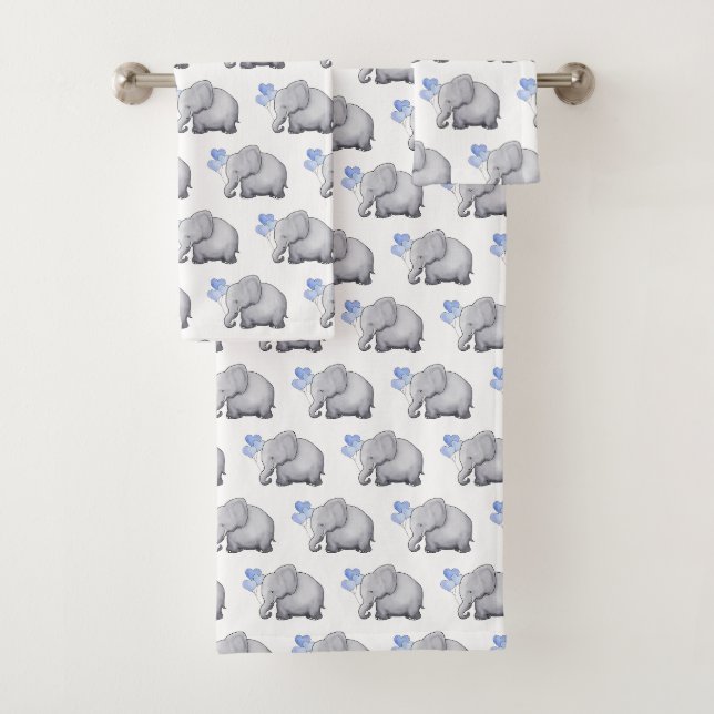 Superbe crèche d'éléphants de Baby shower bleu (En situation)