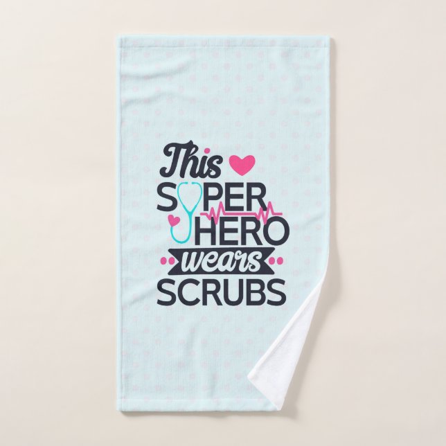Superbe infirmière Superhero dire la typographie (Serviette à main)
