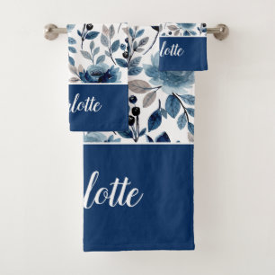 Superbe Navy Blue Floral Nom du motif