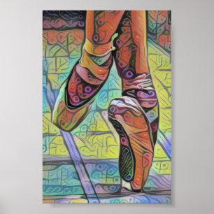 Superbe Poster de Chaussure de Ballet Peint