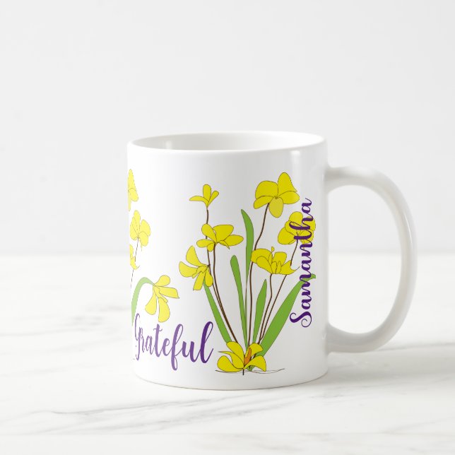 Superbes Daffodiles Fleurs de café Mugs (Droite)