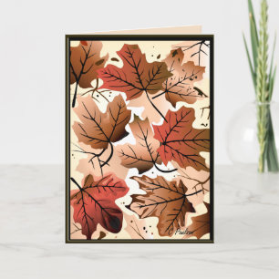 Superbes feuilles d'automne de la carte de voeux
