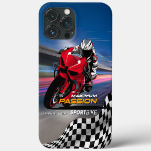 Superbike Racing Maximum Passion Biker Graphic iPhone 13 Pro Max Case