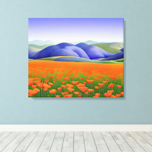 Superblooms   Surreal Poppies Landscape Canvas Print