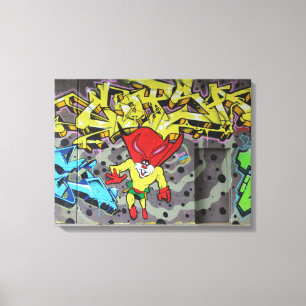 Superbunny Graffiti Canvas Print