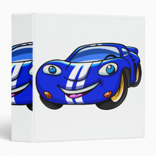 Supercar blue racing cartoon Choose back color Binder