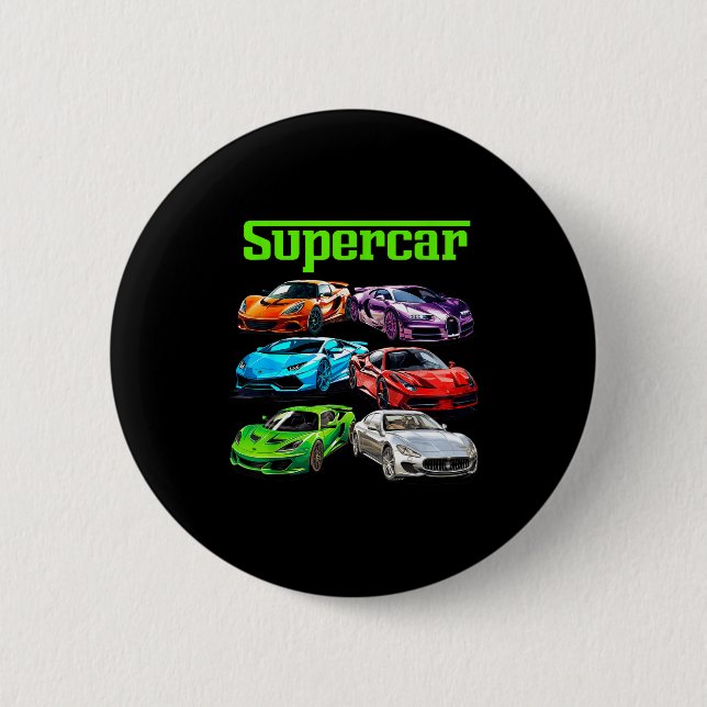 Supercar Cool Car Guy Srts Racing Fan Graphic Men  2 Inch Round Button (Front)