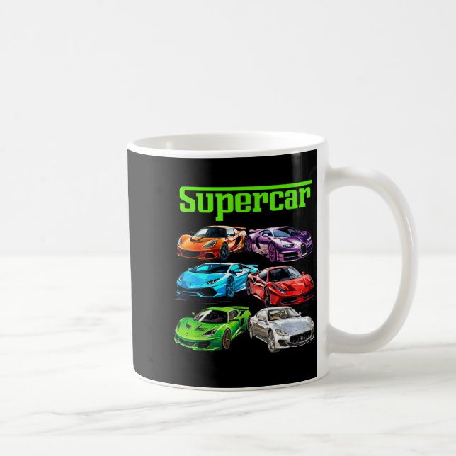 Supercar Cool Car Guy Srts Racing Fan Graphic Men  Coffee Mug (Right)