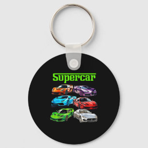 Supercar Cool Car Guy Srts Racing Fan Graphic Men Keychain