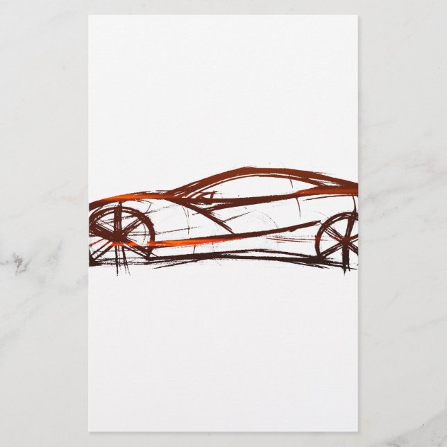 Supercar Sketch Stationery (Front)