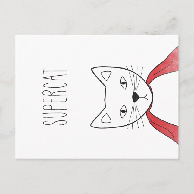 SUPERCAT carte postale illustration chats (Devant)