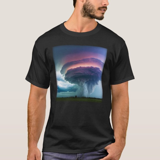 Supercell Thunderstorm Rainstorm Tornado Weather P T-Shirt (Front)