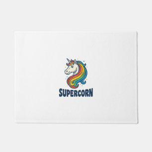 Supercorn Unicorn Vintage Engraving T-Shirt Design Doormat