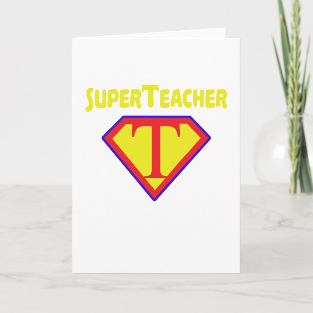 Supercup Superhero Funny Teacher Gift Holiday Card (Front)