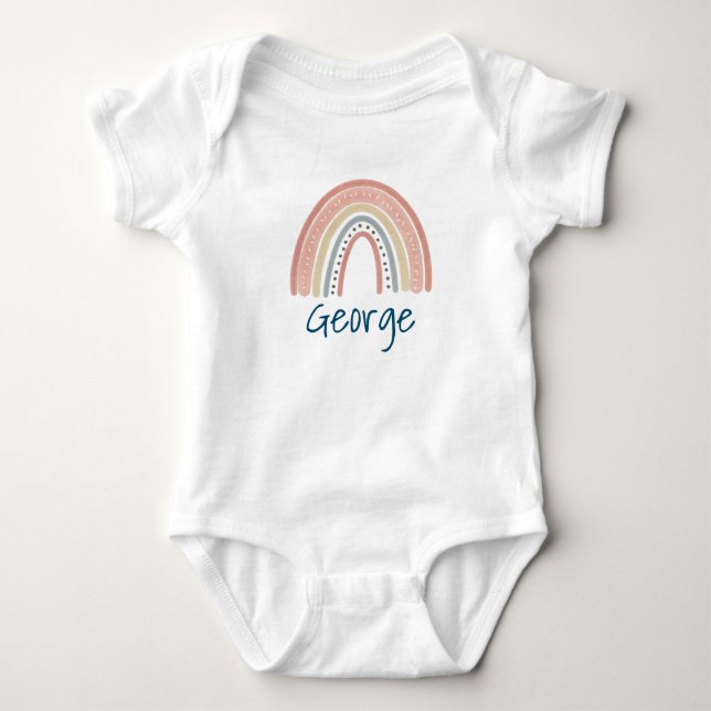 Supercute Boho rainbow Baby Bodysuit (Front)