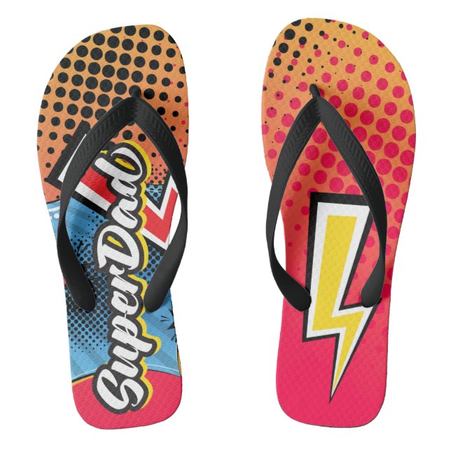 SuperDAD Father's Day gift beach sandals flip flop (Footbed)