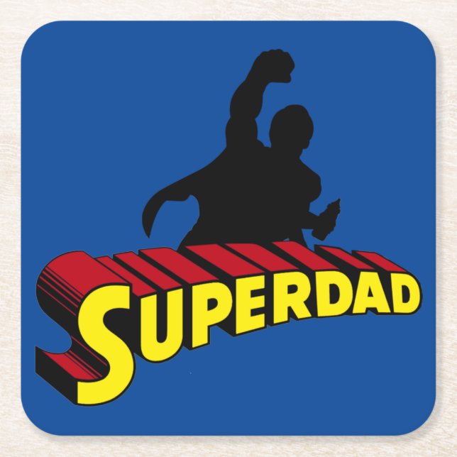 Superdad Square Paper Coaster (Front)