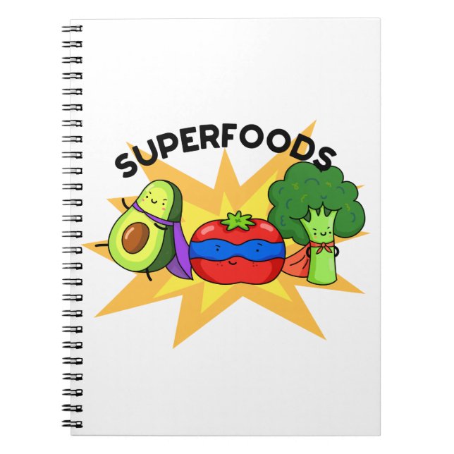 Superfoods Funny Vegetable Pun  Notebook (Front)
