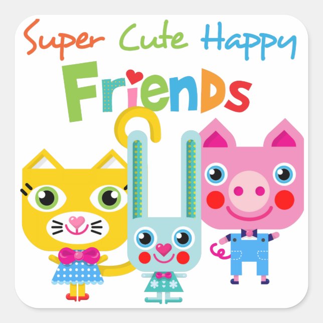 superfriends.png square sticker (Front)