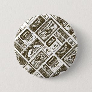 Supergirl Admit One Pattern Brown 2 Inch Round Button