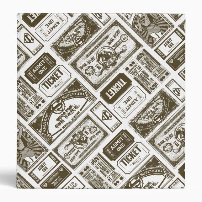 Supergirl Admit One Pattern Brown Binder (Front)
