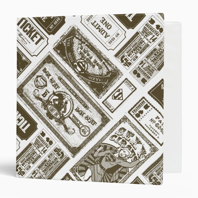 Supergirl Admit One Pattern Brown Binder (Front/Inside)