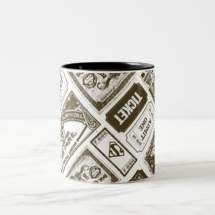 Supergirl Admit One Pattern Brown Two-Tone Coffee Mug