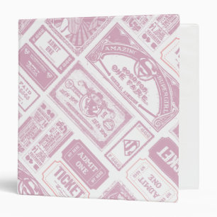 Supergirl Admit One Pattern Pink Binder