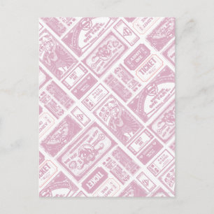 Supergirl Admit One Pattern Pink Postcard