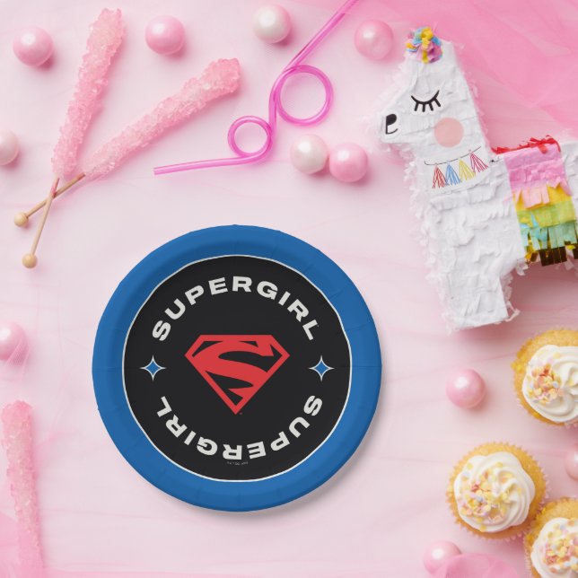 Supergirl Age of Heroes Circle S-Shield Paper Plate (Party)
