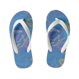 Supergirl and Logo Colored Outlines Kid's Flip Flops