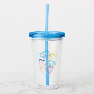 Supergirl and Logo Coloured Outlines Acrylic Tumbler