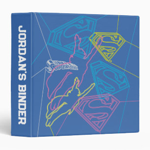 Supergirl and Logo Coloured Outlines Binder