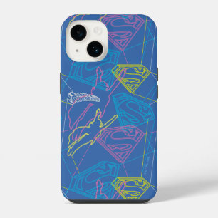Supergirl and Logo Coloured Outlines iPhone 14 Case